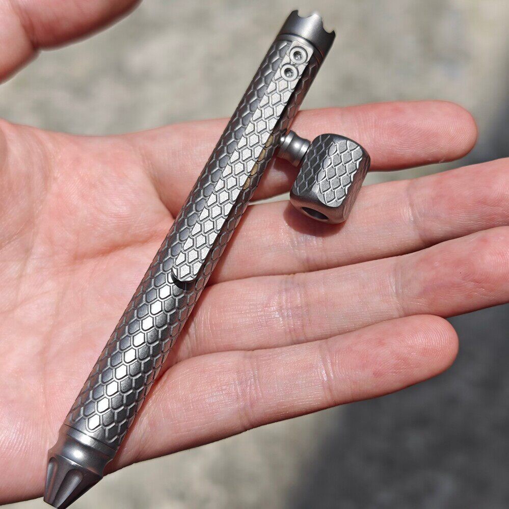 Titanium Alloy Hex Dragon Scale Lanyard Bead EDC Paracord Gear Pendant Charm