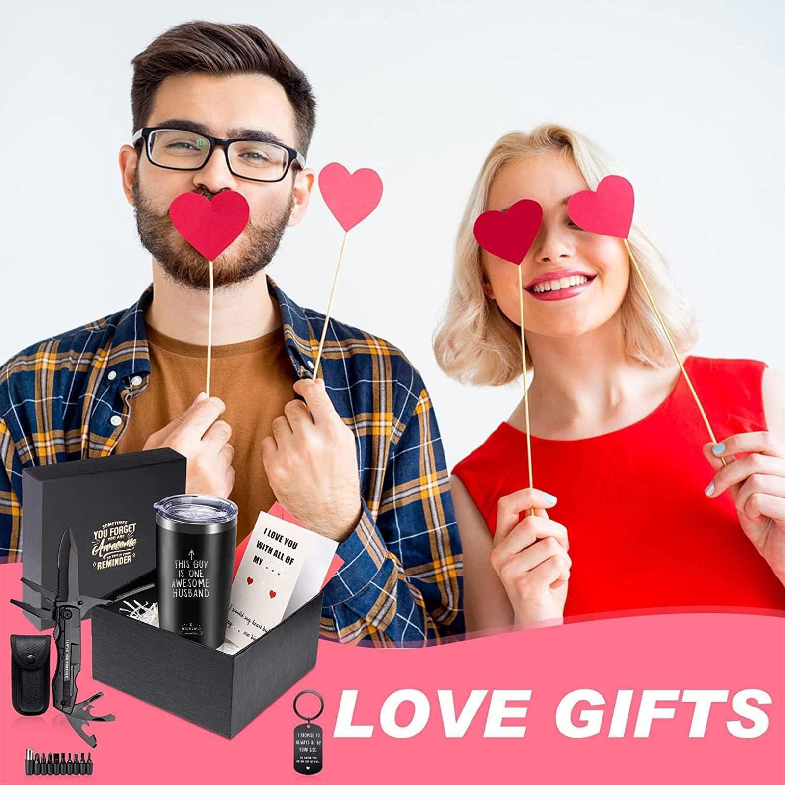 Valentines Day Gifts For Husband-Premium Insulated Tumbler & Multi-Tool Pocke…