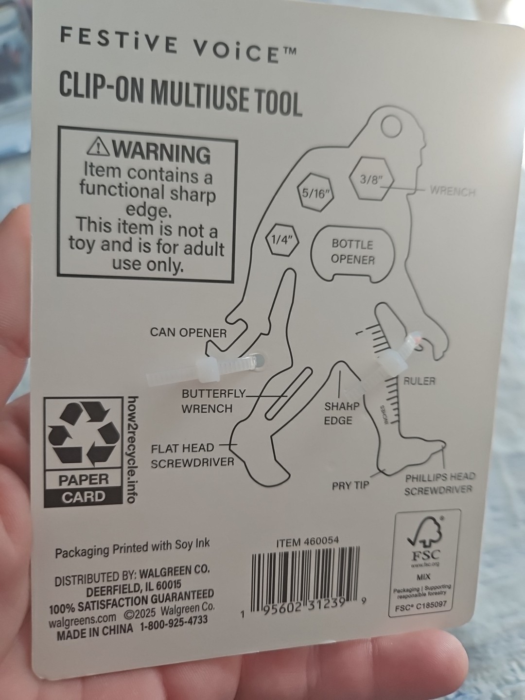 Bigfoot Clip On Multiuse Stainless Steel Keychain Bottle Opener Wrench Screw