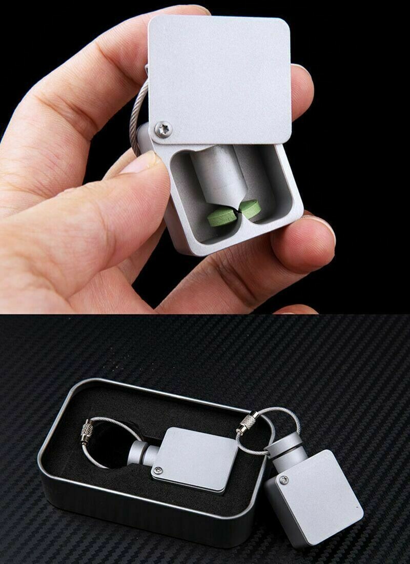 Mini Keychain Pill Separator Double Blade Cutter Portable Pill Slicer EDC Tool