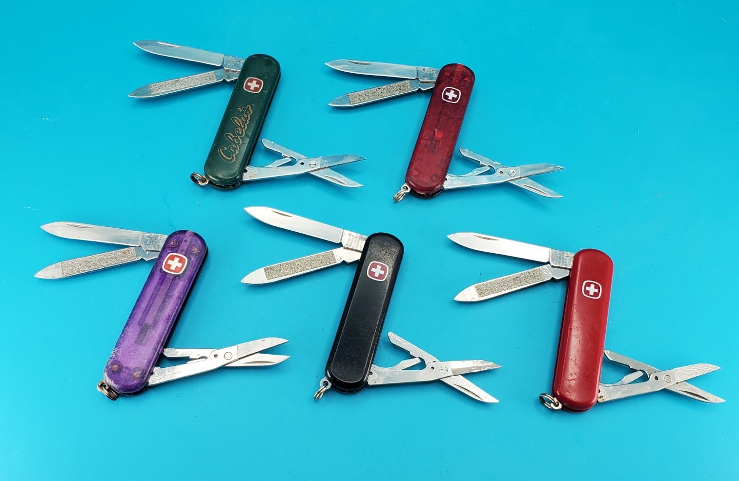 Lot of 5 Wenger Esquire Swiss Army Knife Multi Tools!