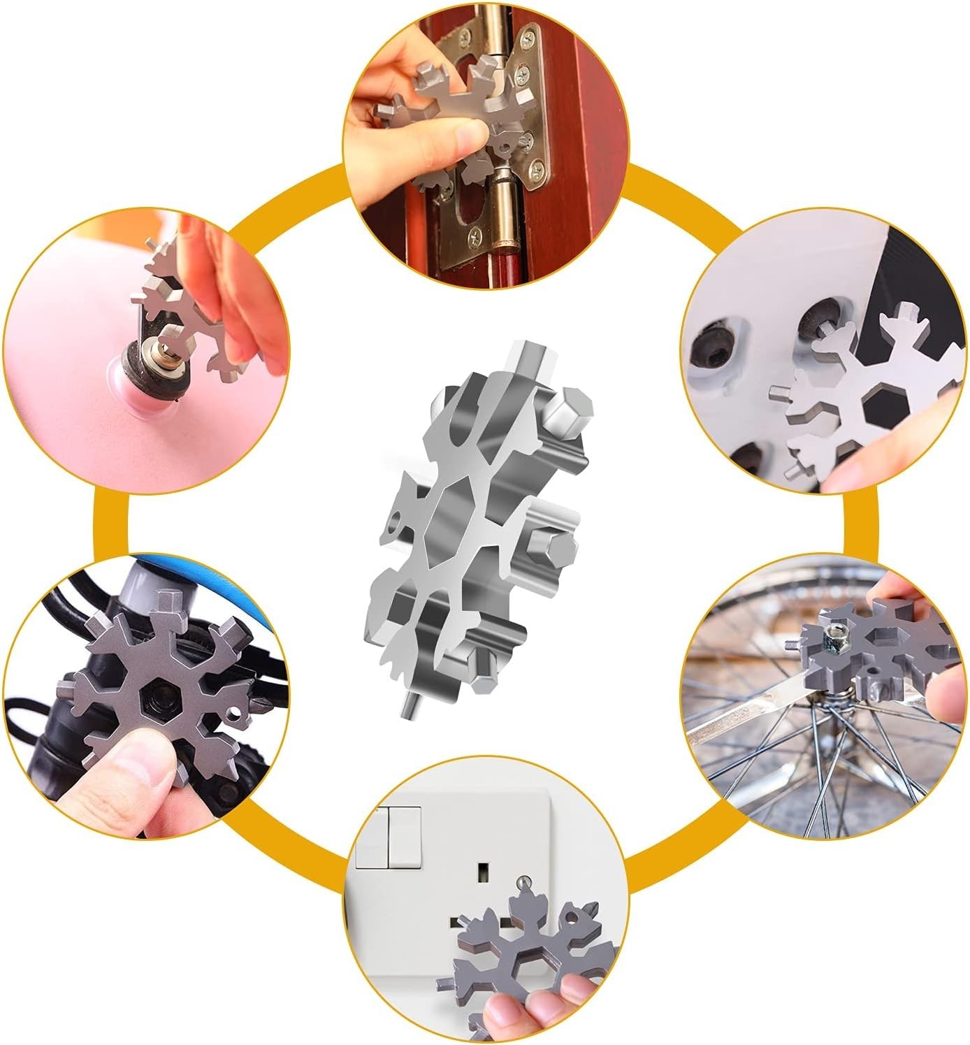 Versatile Snowflake Multi-tool 18 Functions – Ideal for Outdoors & Everyday Use