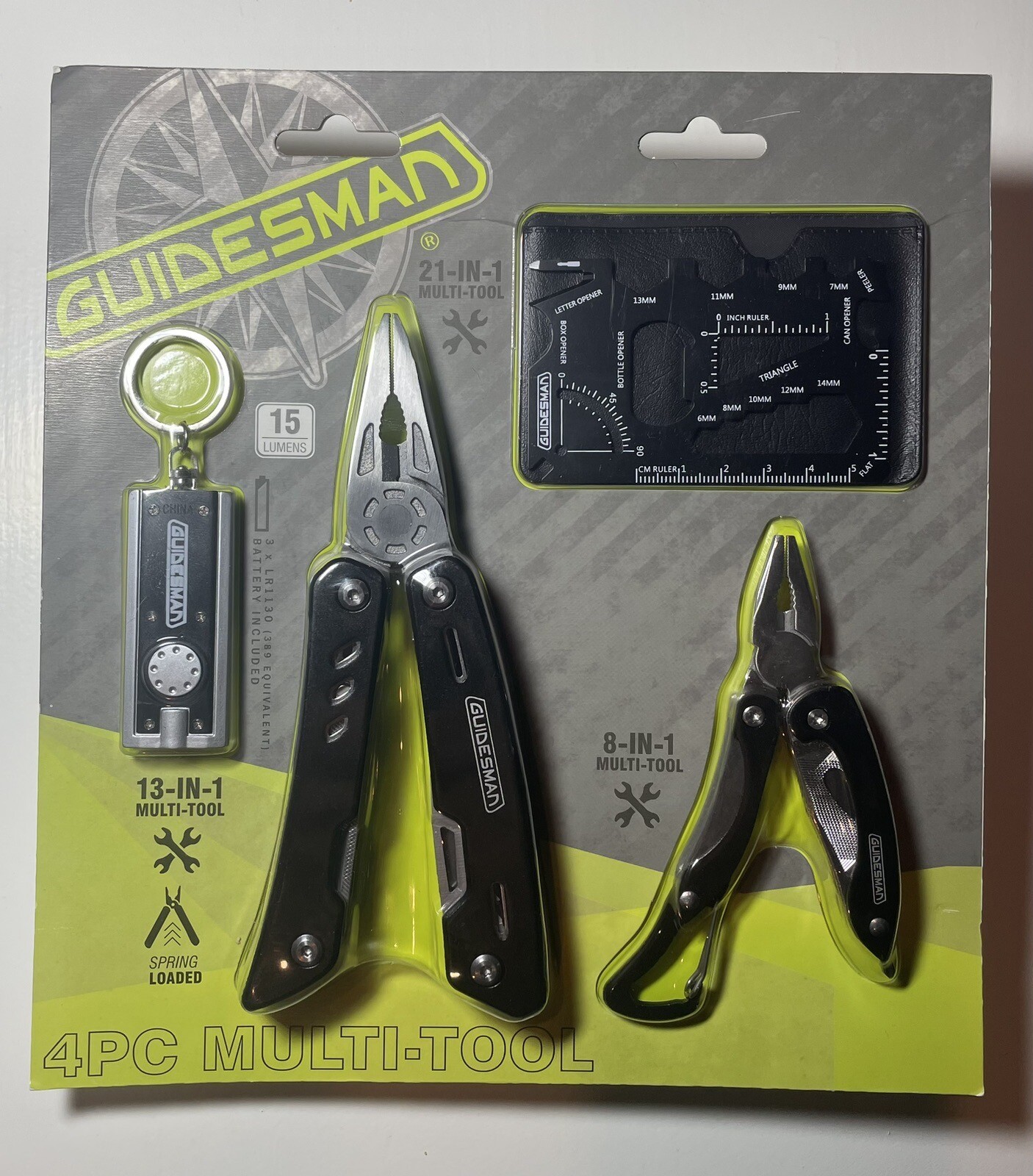 GUIDESMAN 4-PIECE MULTI-TOOL – BRAND NEW IN BOX with CARRY CASE