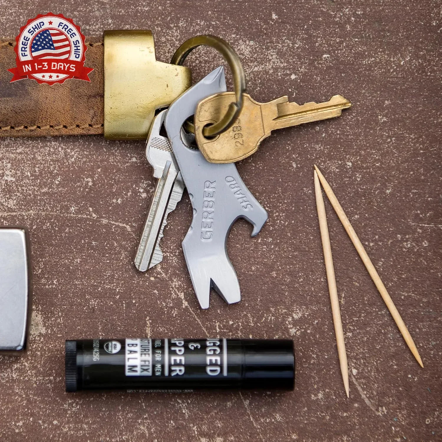 Gerber Gear Shard 7-in-1 Keychain Multitool – Screwdriver, Bottle Opener, EDC Co