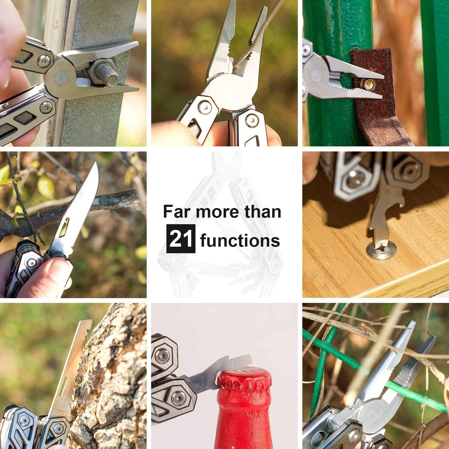 WETOLS 21-In-1 Hard Stainless Steel Multitool W/Pliers Screwdriver,Bottle Opener