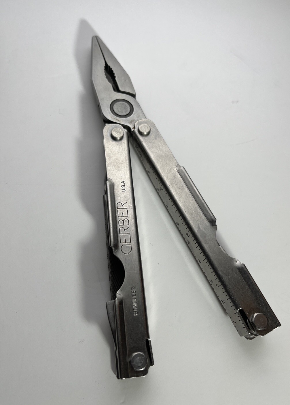 Vintage Gerber Multi Tool Stainless Steel Made USA File Leather Sheath NEW