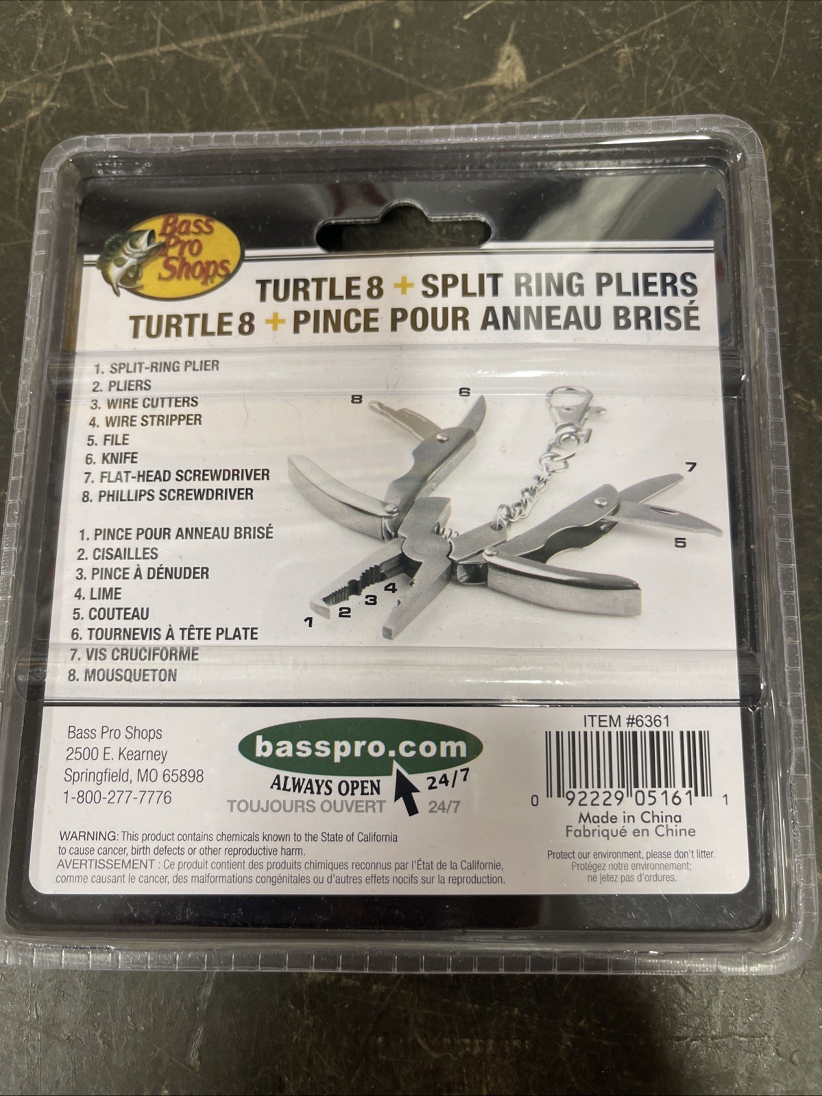 Bass Pro Shops Turtle 8 & Split Ring Pliers Brand New Stainless Steel – Fishing