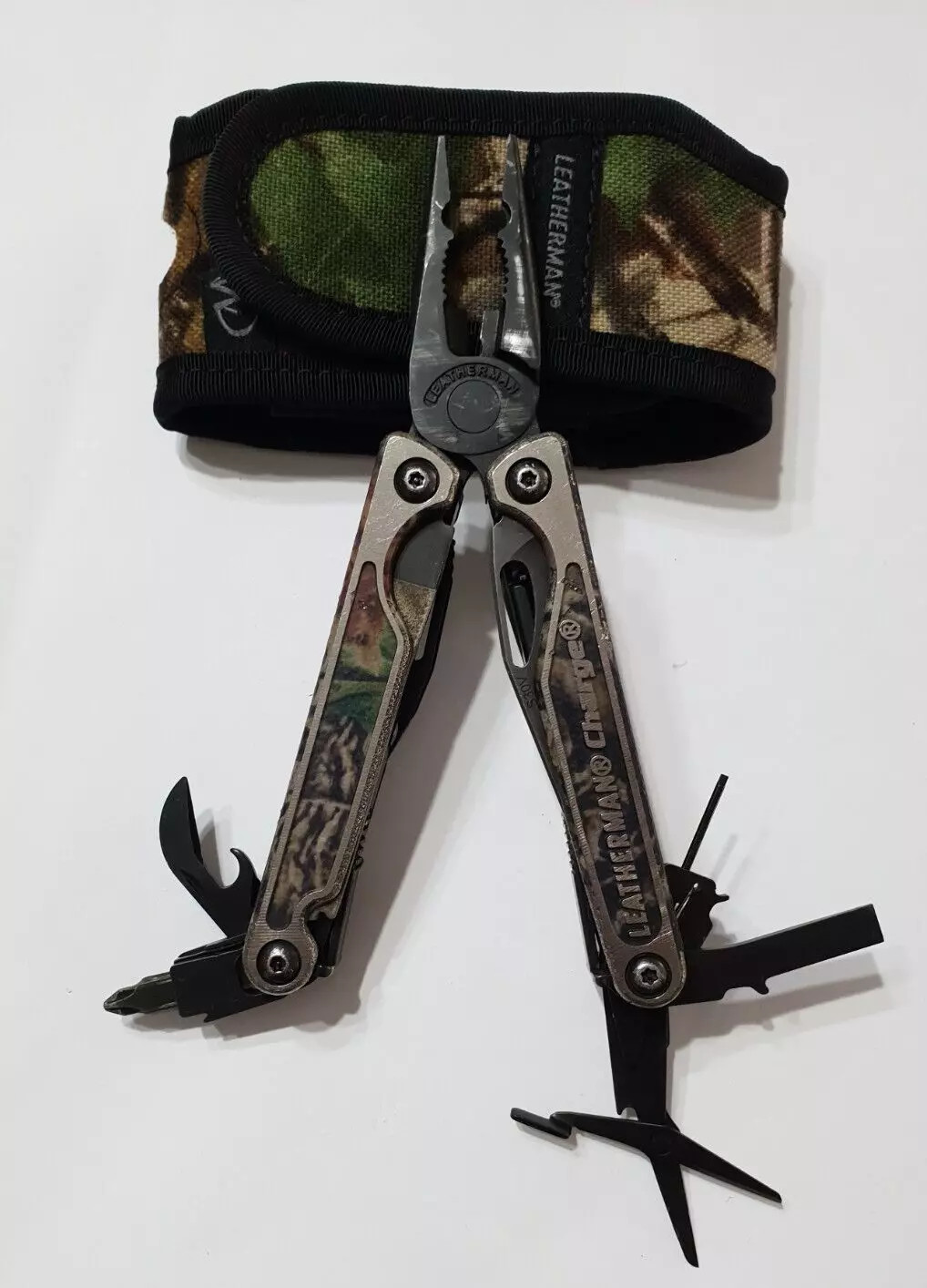 🔥 Leatherman Charge TTI BO Autumn Camo Titanium Cap Crimper CC Used Very Rare