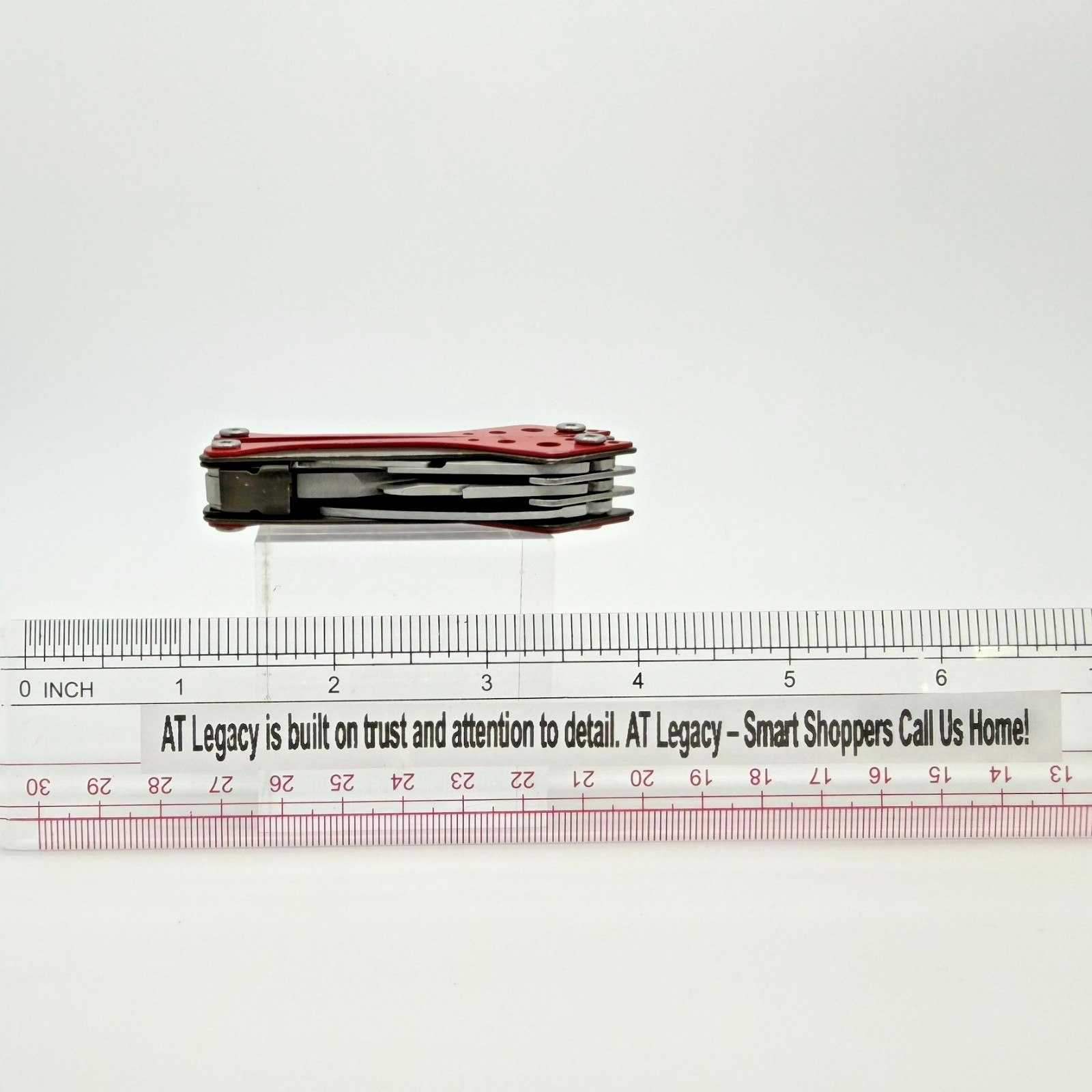 Cabela’s 8-in-1 Small Multi-Tool Red Stainless Steel Pliers Saw Scissors EDC