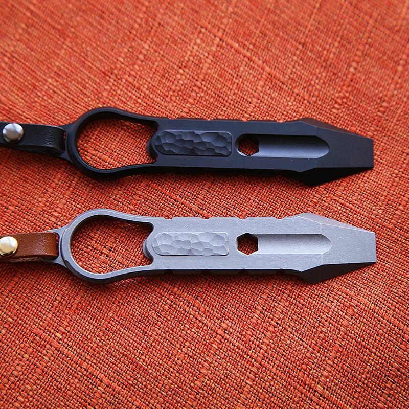 EDC TC4 Titanium Alloy Pry Bar Keychain Crowbar Outdoor Multi Tool Multi Tools