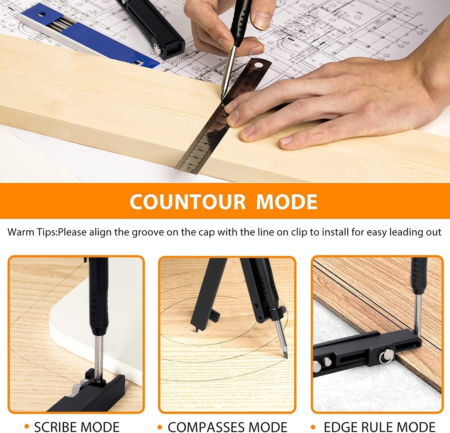 Compact and Lightweight Aluminum Alloy Scriber Tool for Woodworking DIY Projects