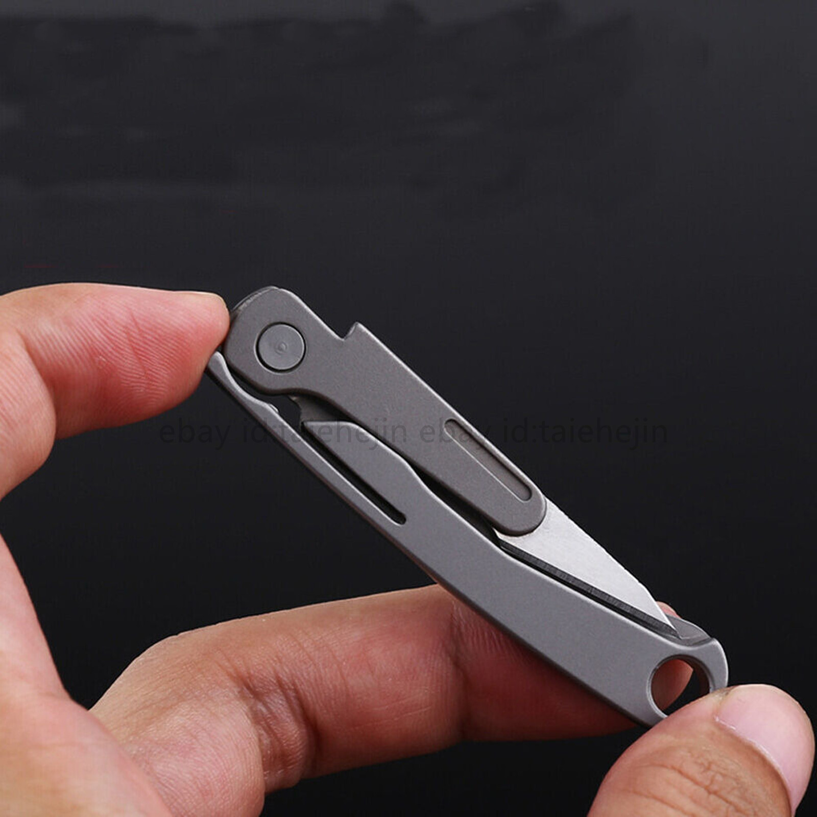 Titanium Keychain Pocket Utility Knife Scalpel Blade Outdoor Folding Knife EDC
