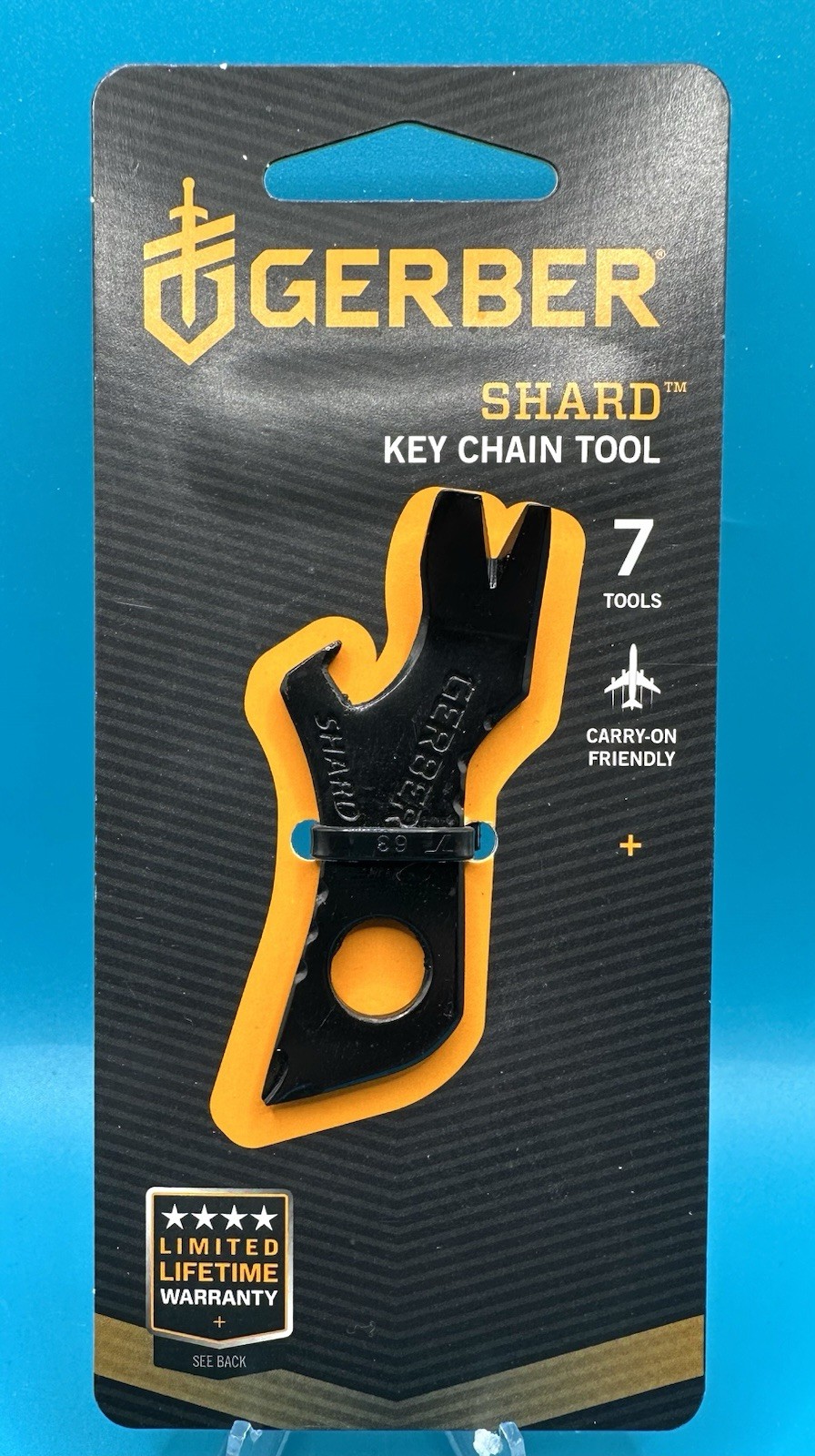 New Black Gerber Shard Keychain Multi Tool Screwdriver Bottle Opener Pry Bar TSA