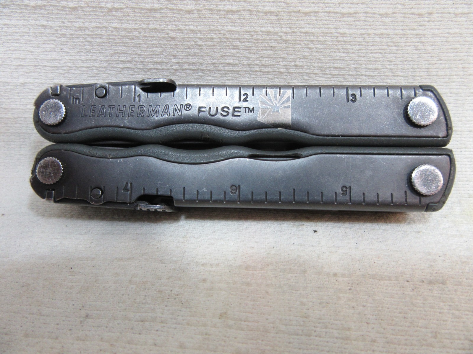 LEATHERMAN FUSE MULTI TOOL PLIERS KNIFE BLACK OXIDE INSCRIBED HANDLE W/SHEATH