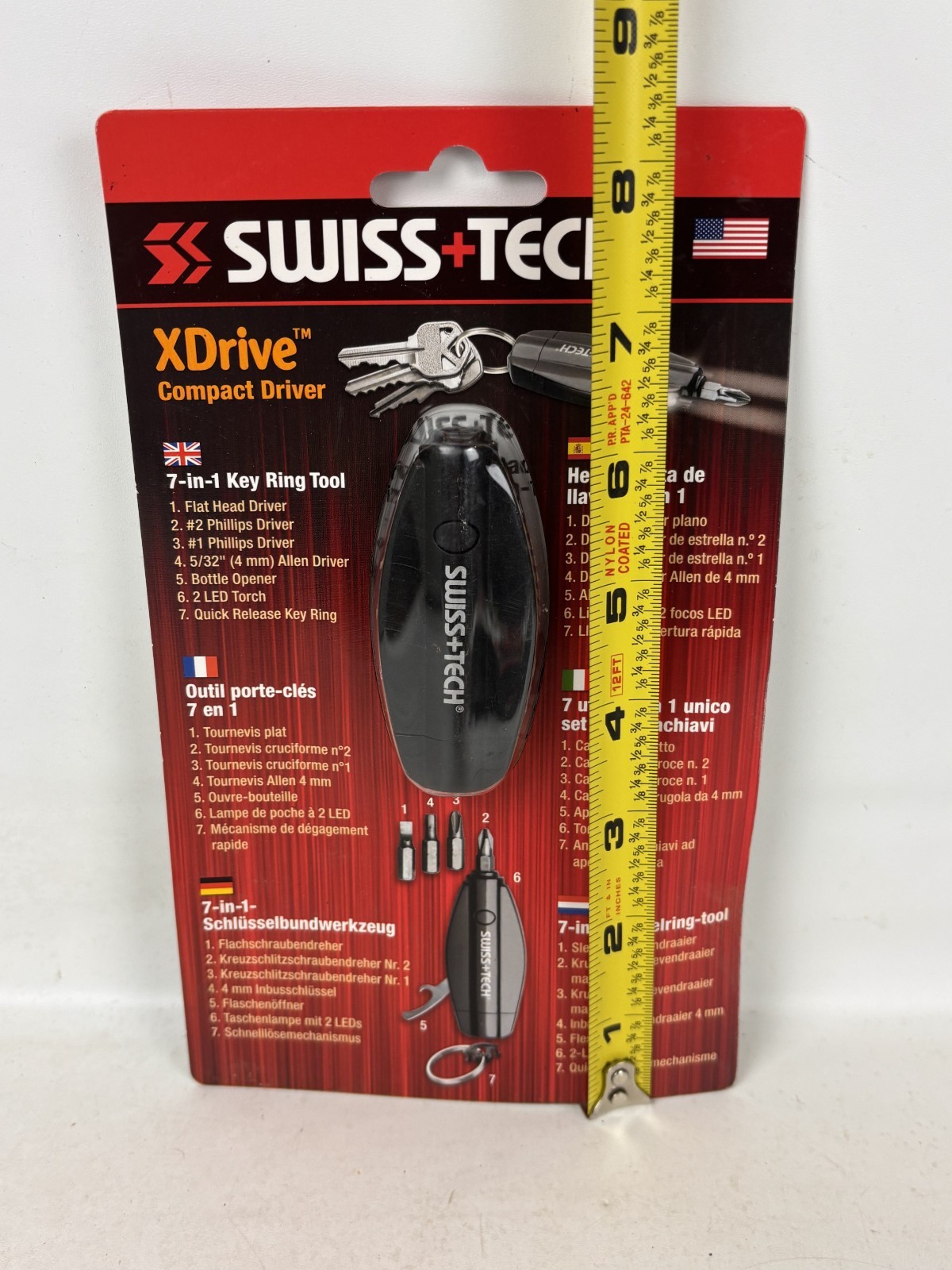 New Still in Box Swiss+Tech XDrive Compact Driver 7 in 1 Key Ring Tool