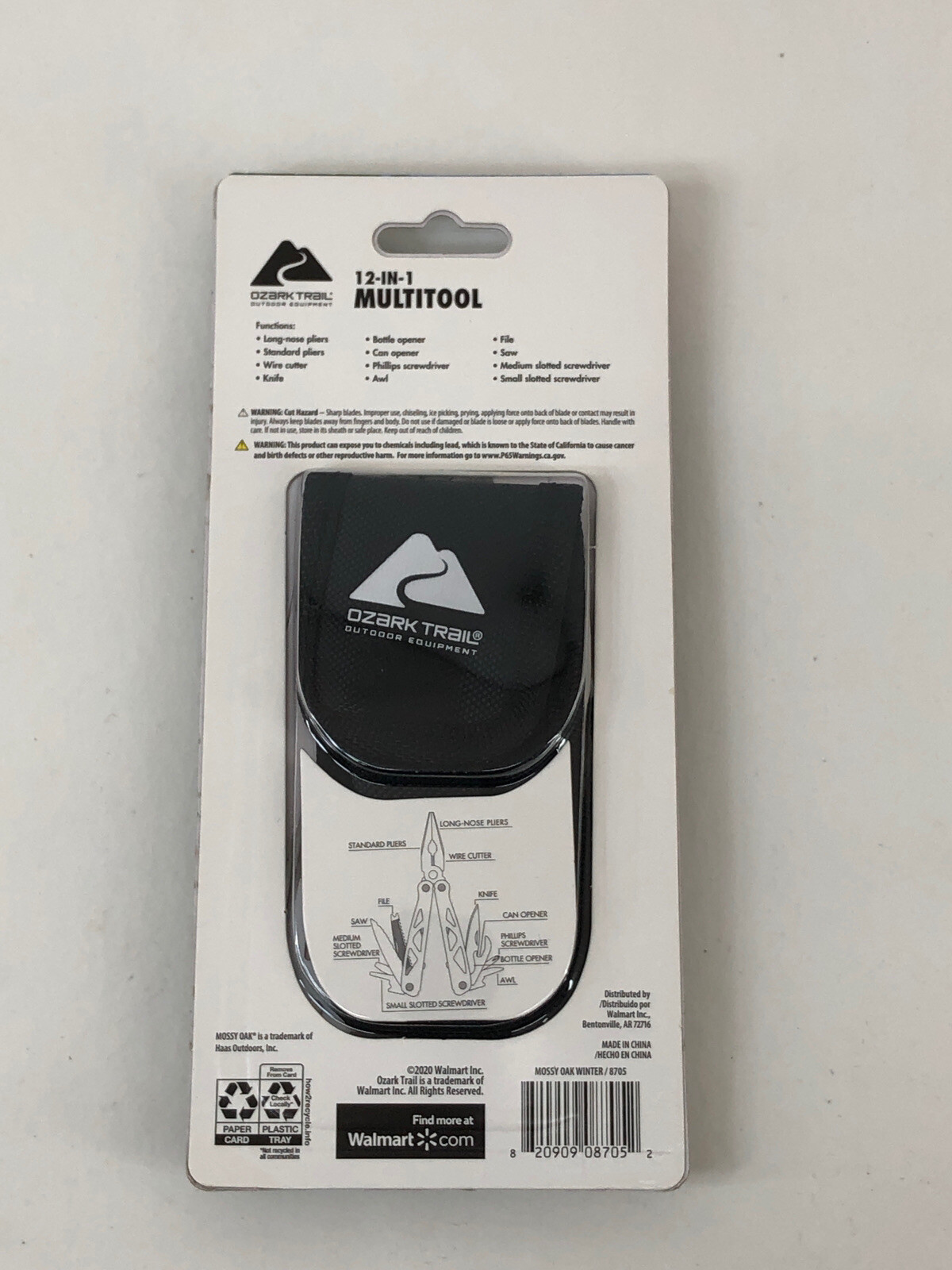 Ozark Trail 12 in 1 Pocket Multi Tool Compact Stainless Outdoor Bugout w Holder