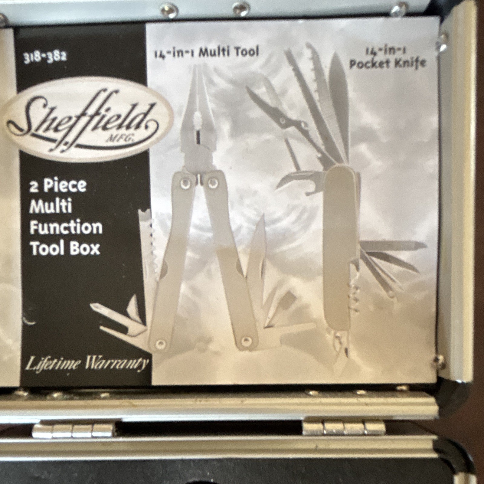 Sheffield 318-382 2pc 14-in-1 Multi-Tool & Pocket Knife Set, SS