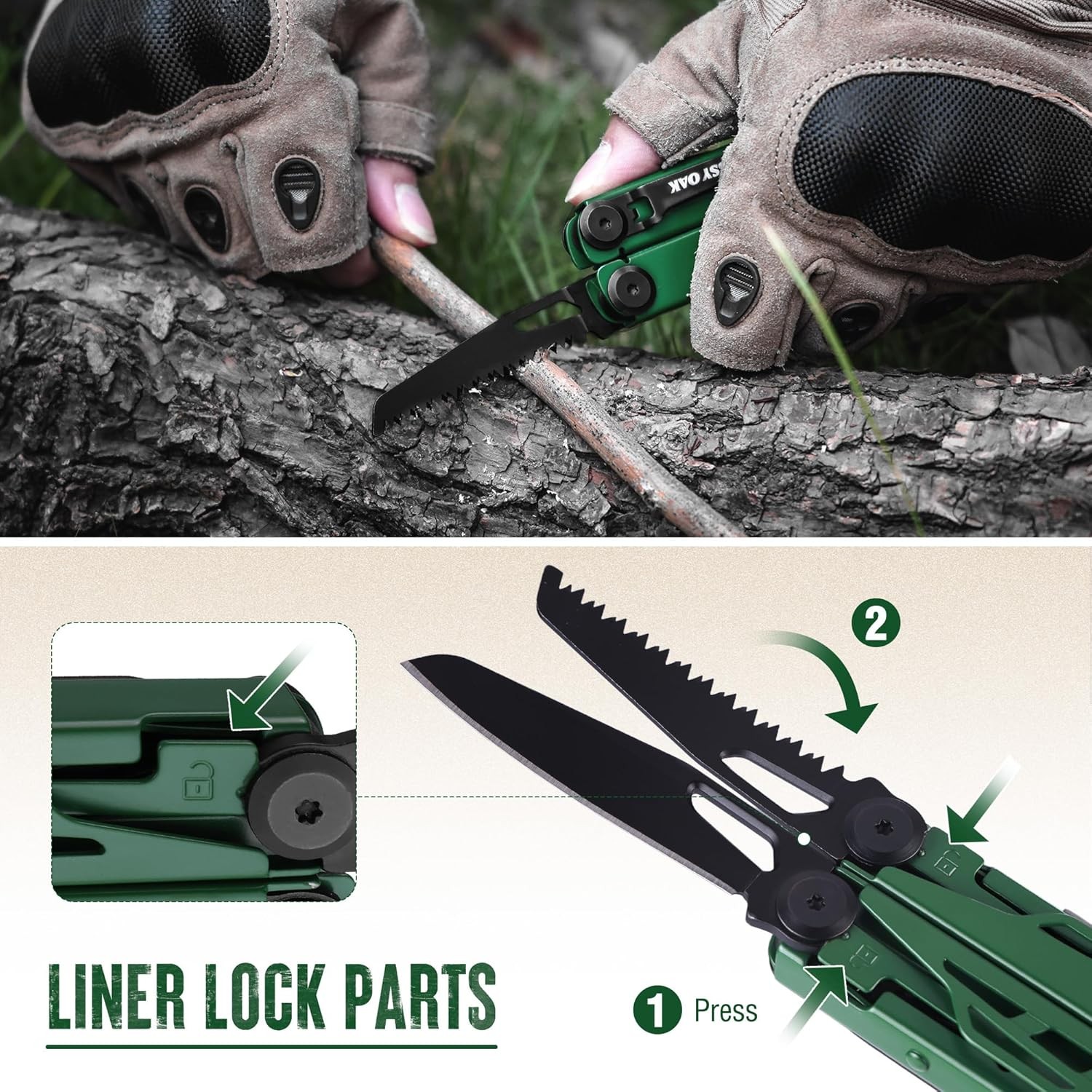 MOSSY OAK 27-in-1 Multitool Plier Multi Tool Pocket Knife Screwdriver Self-Locks