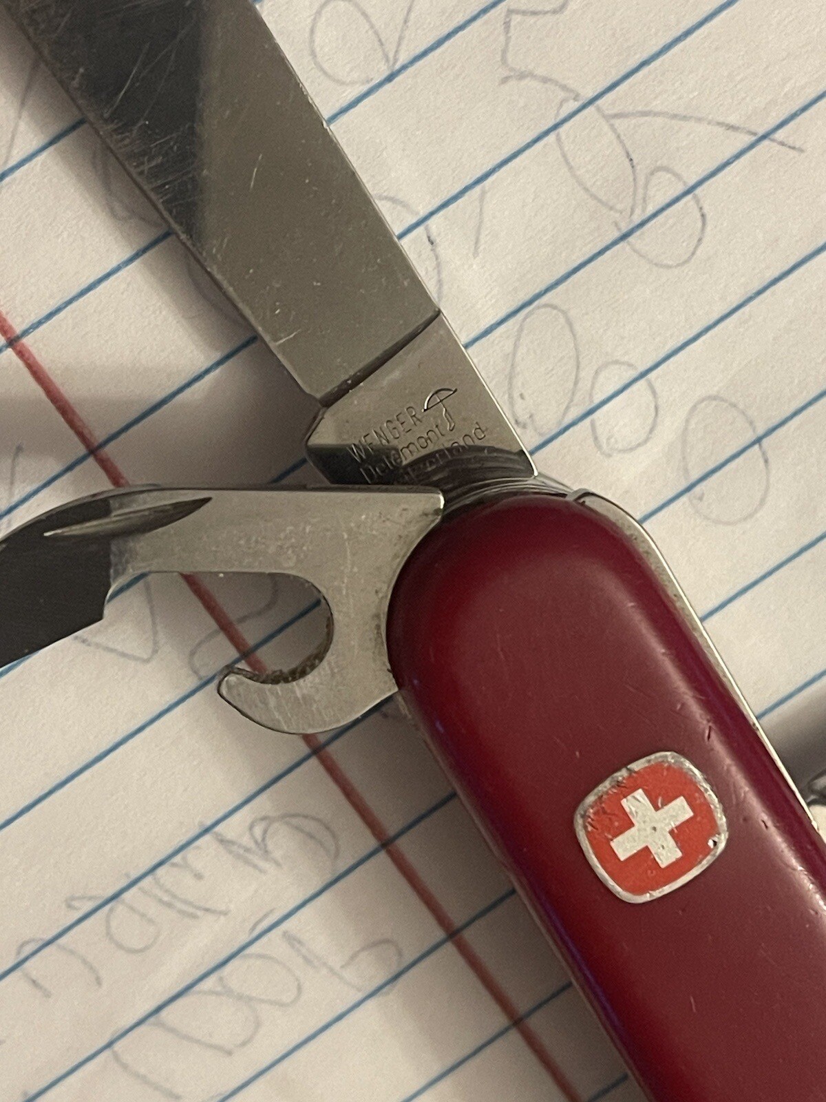 Wenger Delemont Swiss army knife The Yellow Pick Has Broken End As Shown
