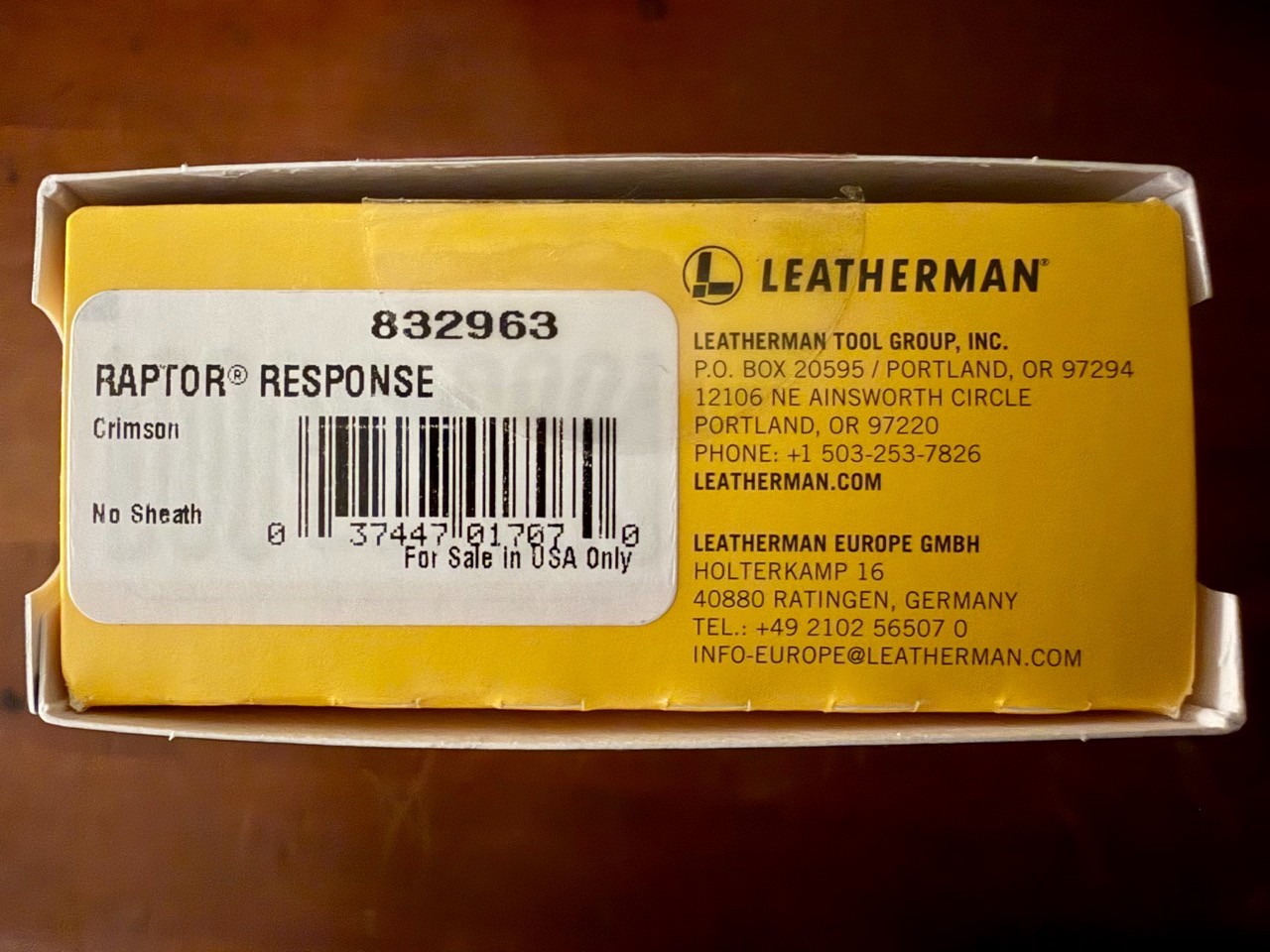 Leatherman Raptor Response Rescue Shears – Red/Crimson – “J.S.” Laser Etched