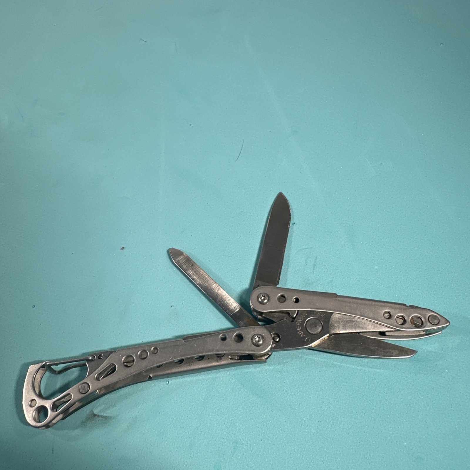 LEATHERMAN STYLE CS Black 6 Multitool Carabiner Knife File USA Retired NICE COND