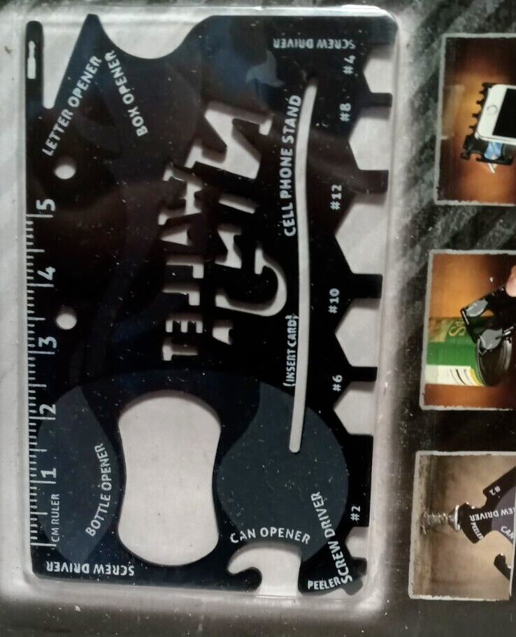 TSA APPROVED Multitool Wallet 18 in 1 Credit Card Size Black – 2 PER ORDER