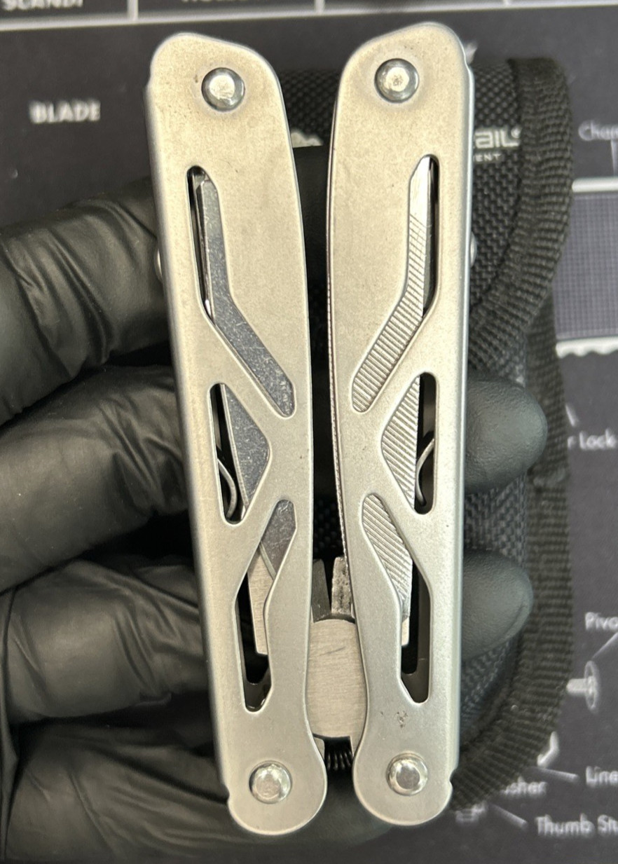 Ozark Trail Multi Tool Pliers Knife Stainless Steel w/ Pouch Camping EDC VGUC