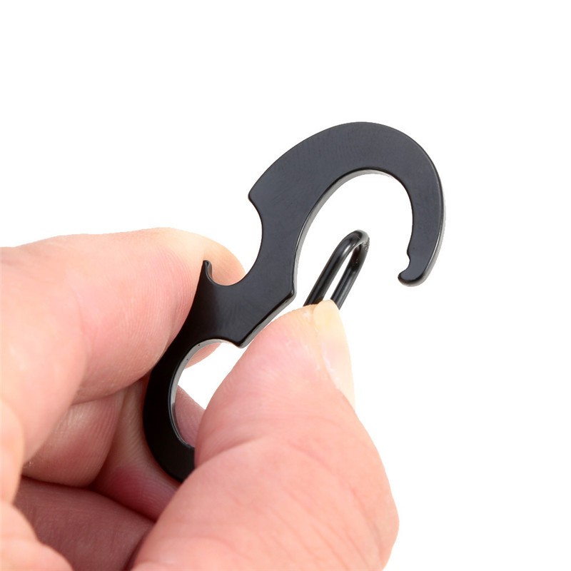 10pcs D-Ring Carabiner with Bottle Opener, EDC Spring Clip, Key Ring Gift