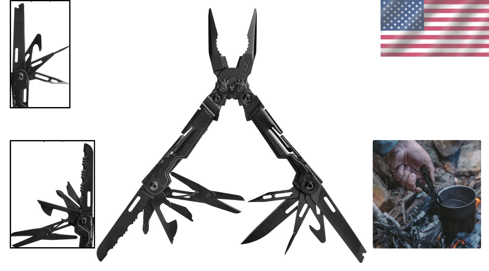 18-in-1 PowerPint Compact Multi-Tool with Magnetic Holder, 4.2 Ounces, Black