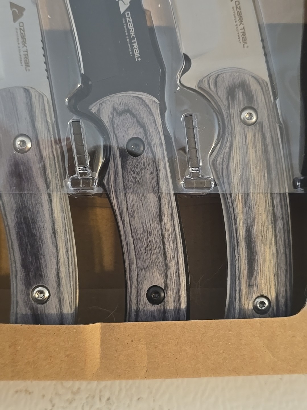 Ozark Trail 6 Pieces Hunting Knives Set, 3- 8 inch Fixed Blade Knife, 3 Sheaths