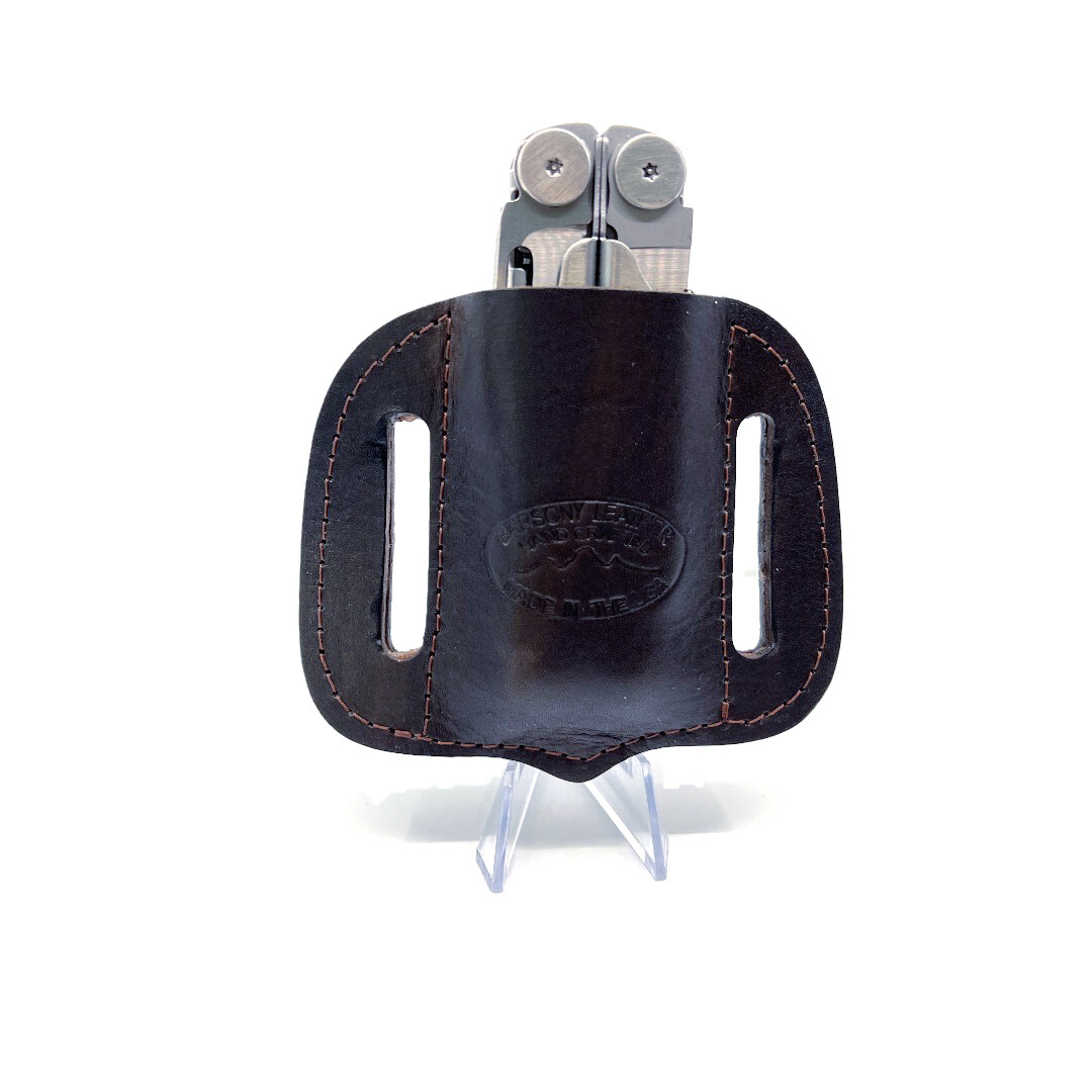 Barsony Leather Pancake Multi-Tool Sheath