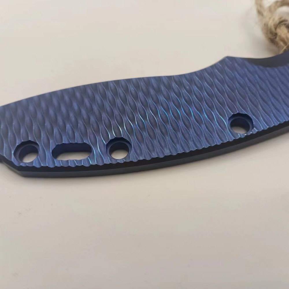 Blue Wave Pattern TC4 Handle Scale for Rick Hinderer XM18 3.5”