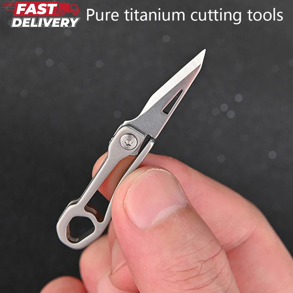 Titanium Alloy EDC Keychain Pendant Mini Pocket knife Tool Outdoor Accessory