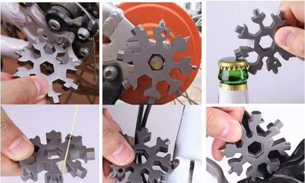 18 In 1 Snowflake Snow Wrench Tool Spanner Hex Multifunction Tools Screwdriver