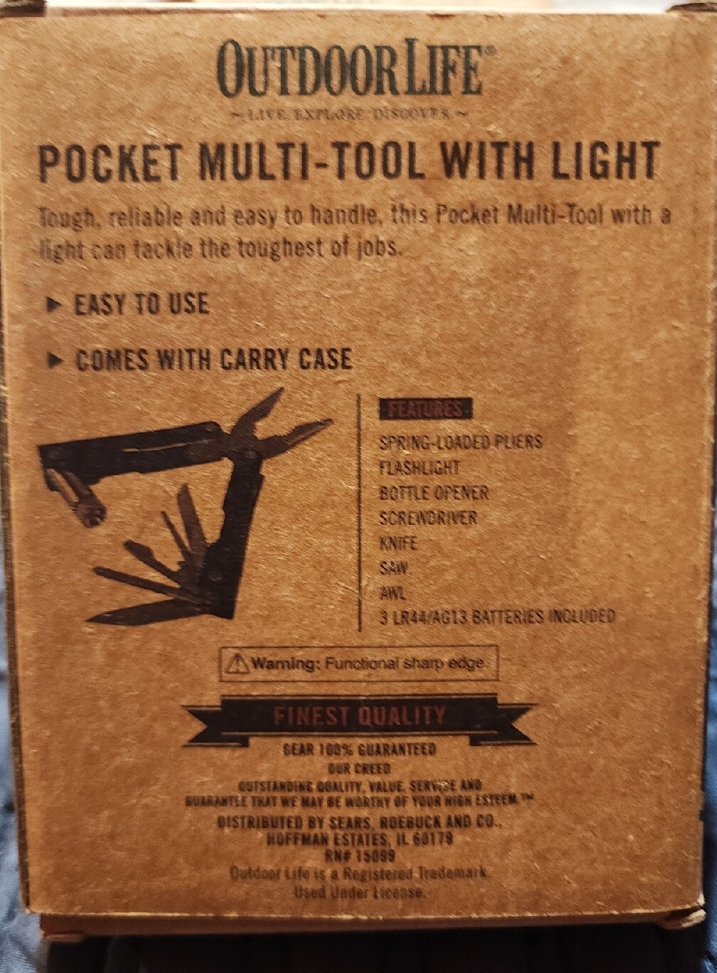 Outdoorlife Multi Tool With Light And Pouch (2packs)