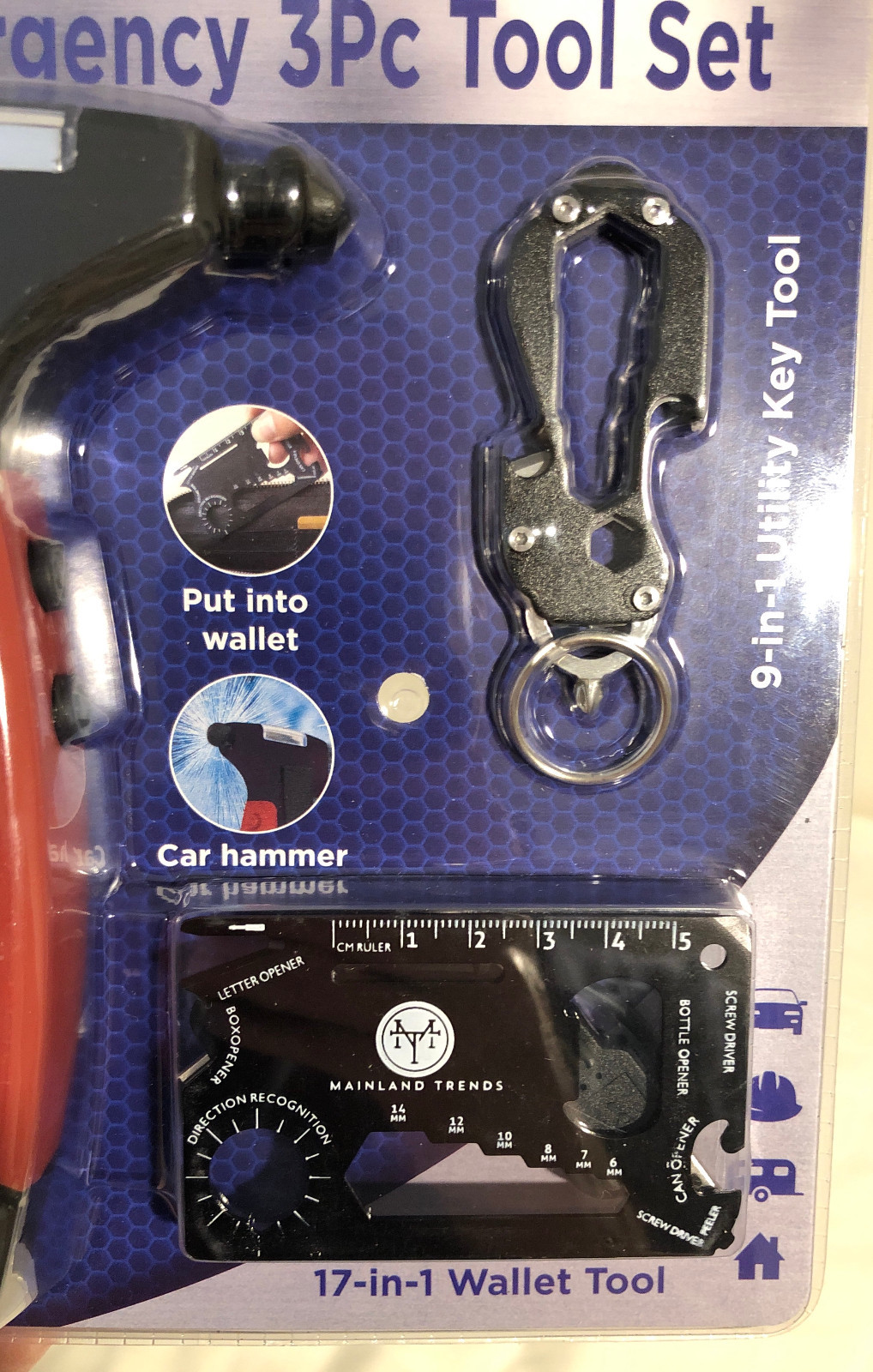 New Car Emergency 3pc Tool Set by Mainland Trends – Item # 1362