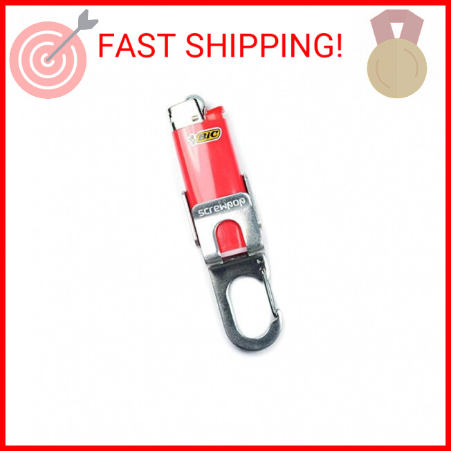 Bic Standard Full-Size Lighter Holder Keychain Multi Tool with Carabiner Clip an