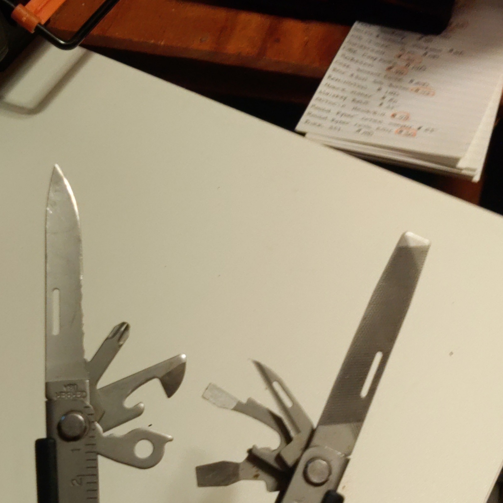 Gerber Multi-Tool Stainless Steel Silver Knife File Pliers Bottle Opener Ruler