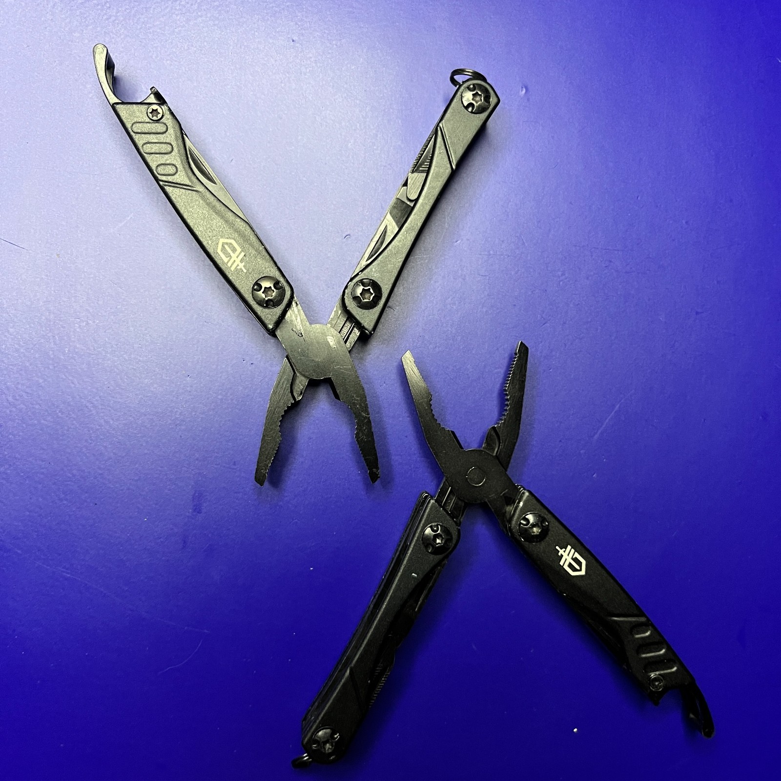 Lot of 2 Gerber Dime Multi-Tools Small Keychain Pliers Knife File Scissors