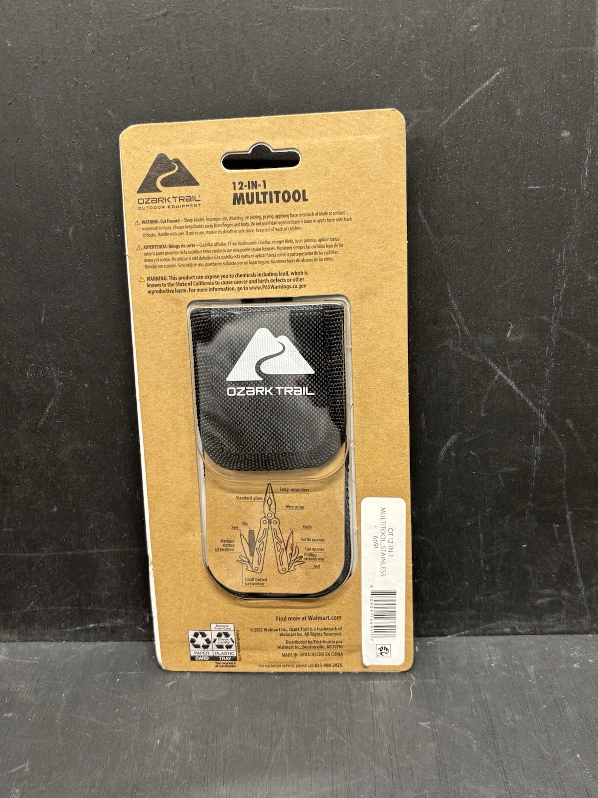 Ozark Trail 12-In-1 Multi-Tool with Sheath Hiking Outdoors Pocket Knife Camping