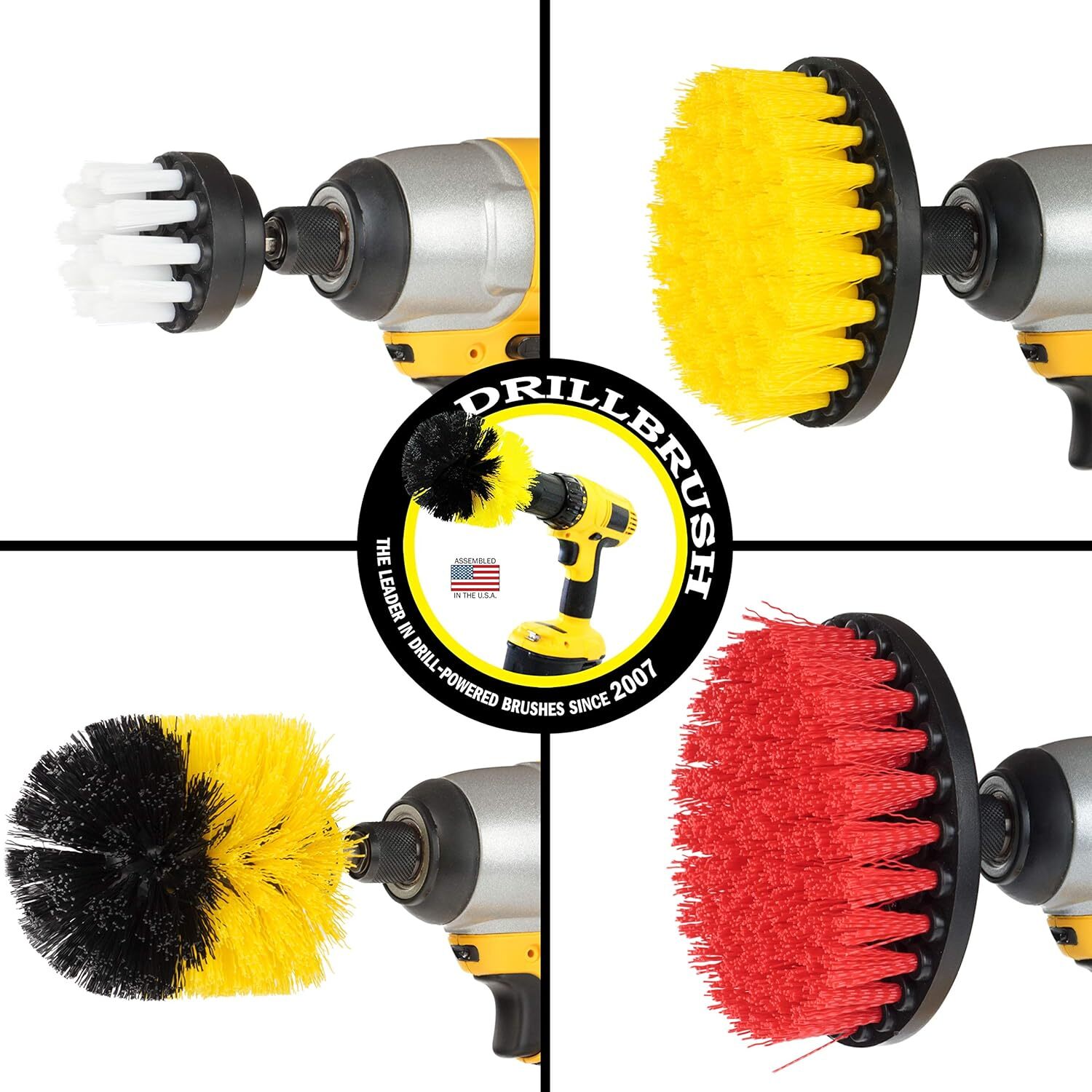 Drill Brush Scrub Brush Drill Attachment Kit 4 Types Of Abrasive Grades