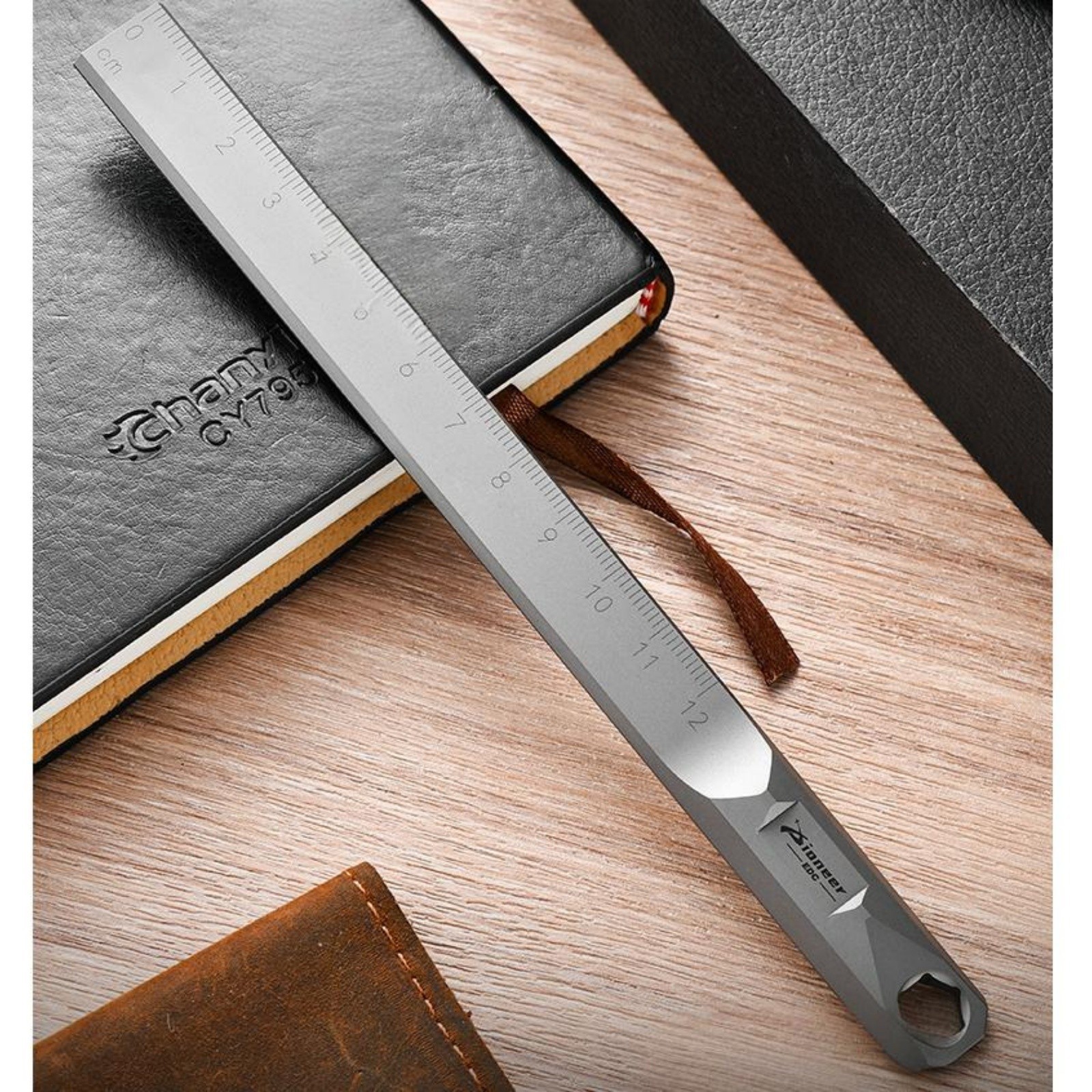 Titanium Alloy 18cm Ruler EDC Tool Measuring Stick with Wrench Function Portable