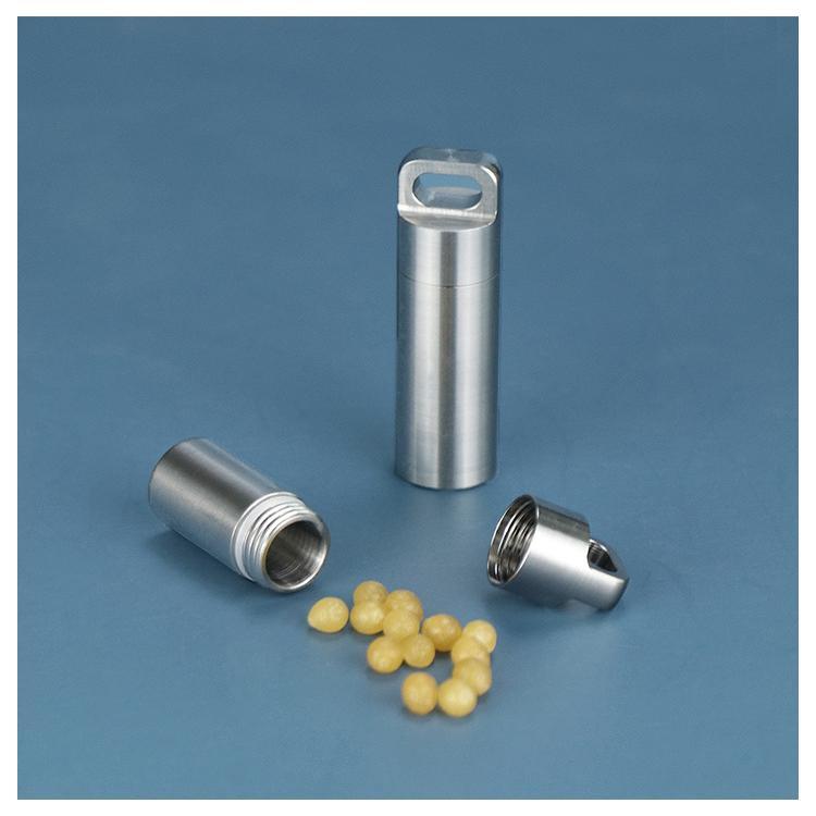 Waterproof Titanium Pill Holder Case Keychain Small Pill Box Container Organizer