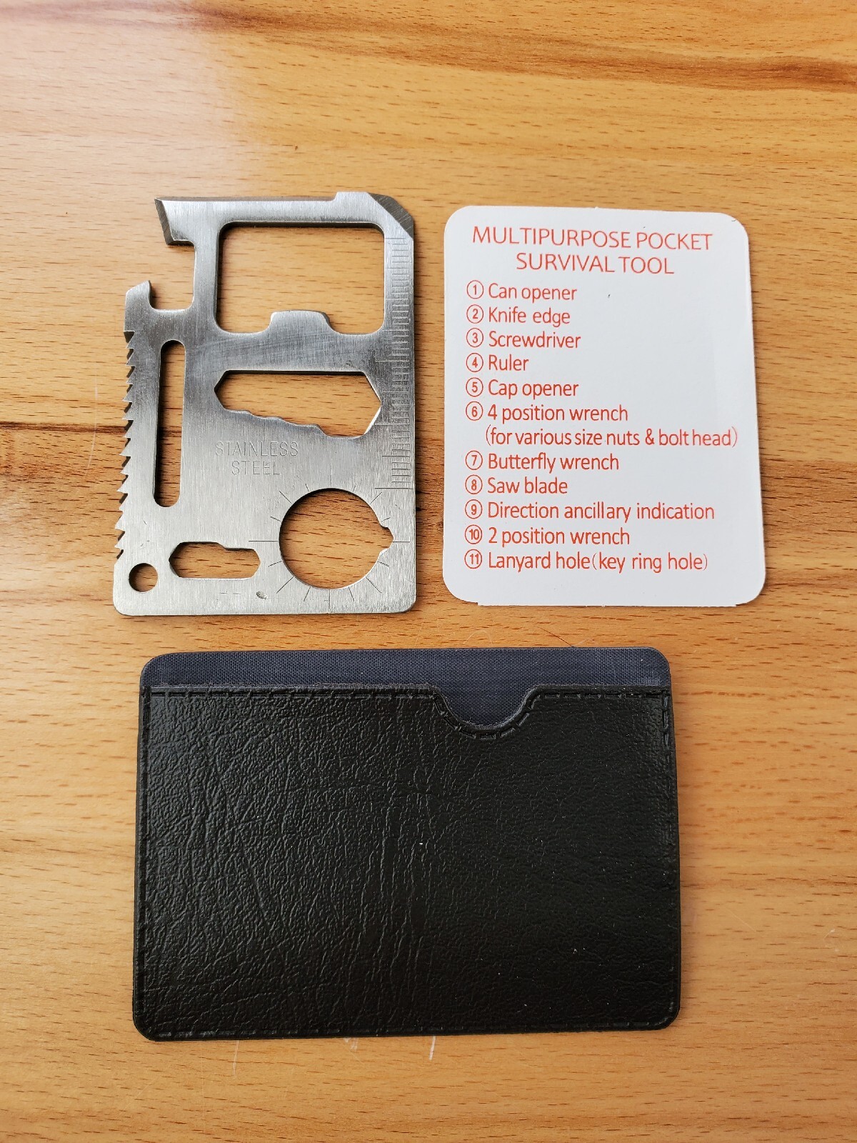 NEW Survival Card 0.5 Multi-Purpose Pocket Sized Survival Tool Stainless Steel