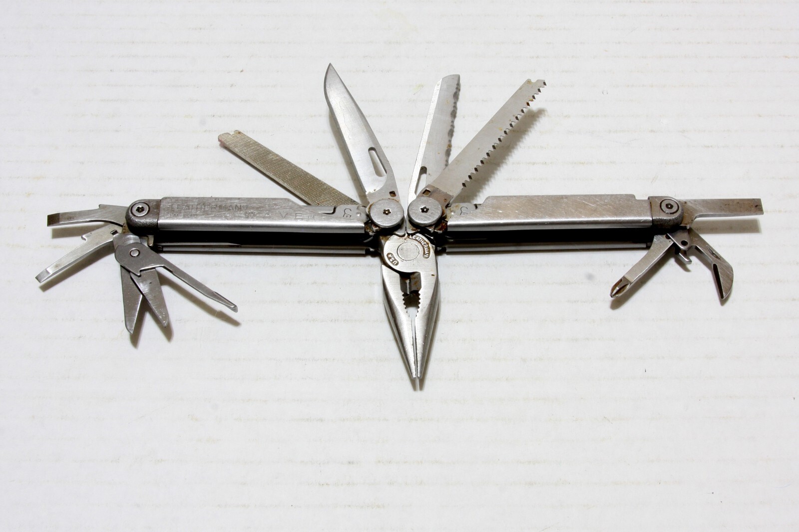 Leatherman Wave USA Multi-Tool Pat Pend Knife Needle Nose Pliers W/Sheath Vtg.