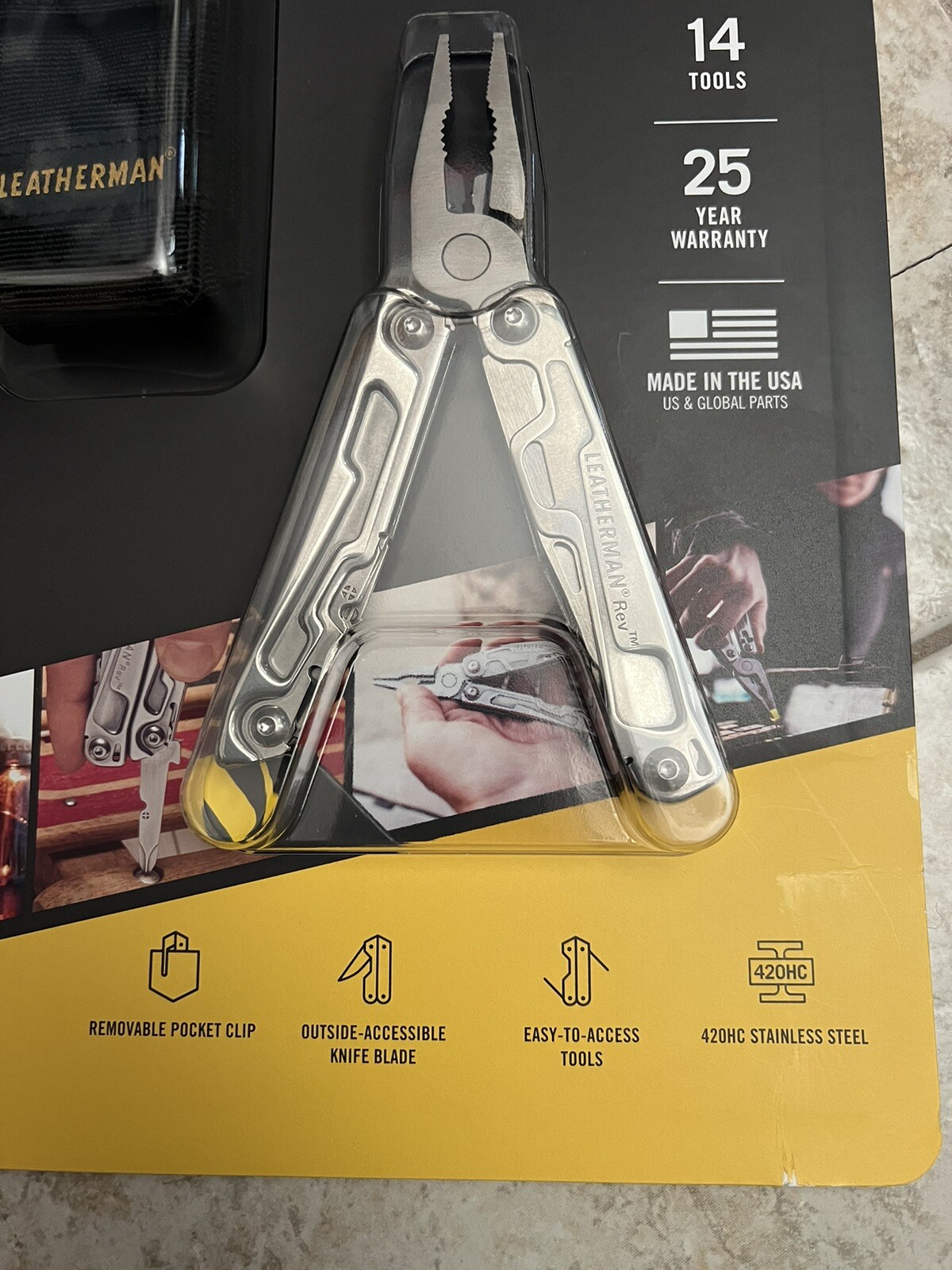 Leatherman REV MultiPurpose Pliers 14 Tools with Nylon Sheath NEW