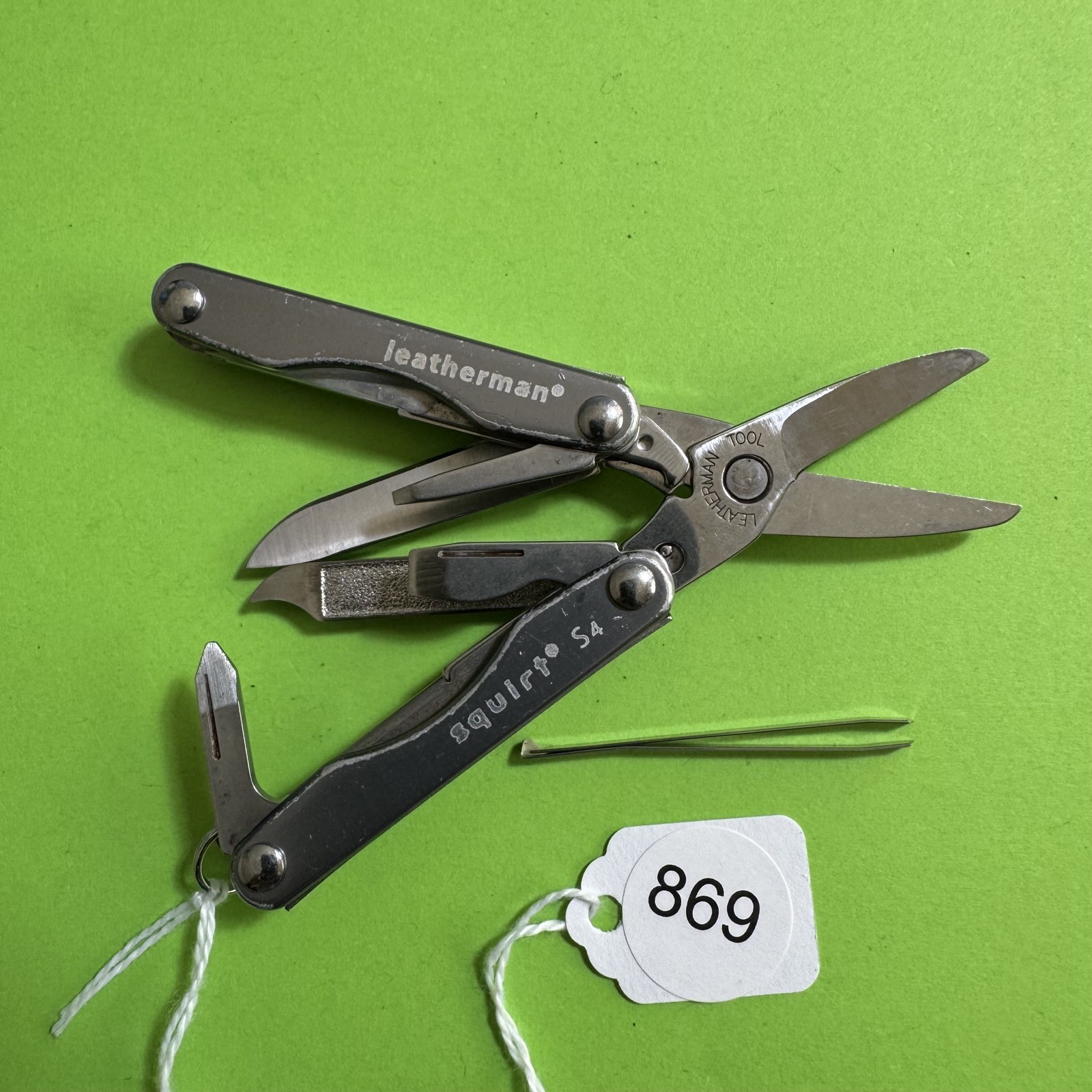 Leatherman Squirt S4 Multi-Tool Scissor Pocket Knife EDC Grey Stainless #869