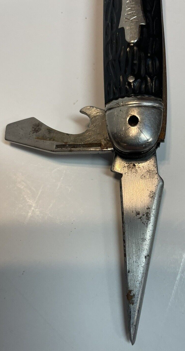 Vintage Imperial Kamp-King Multi Tool Pocket Knife / Opener, Plain Blade, Black