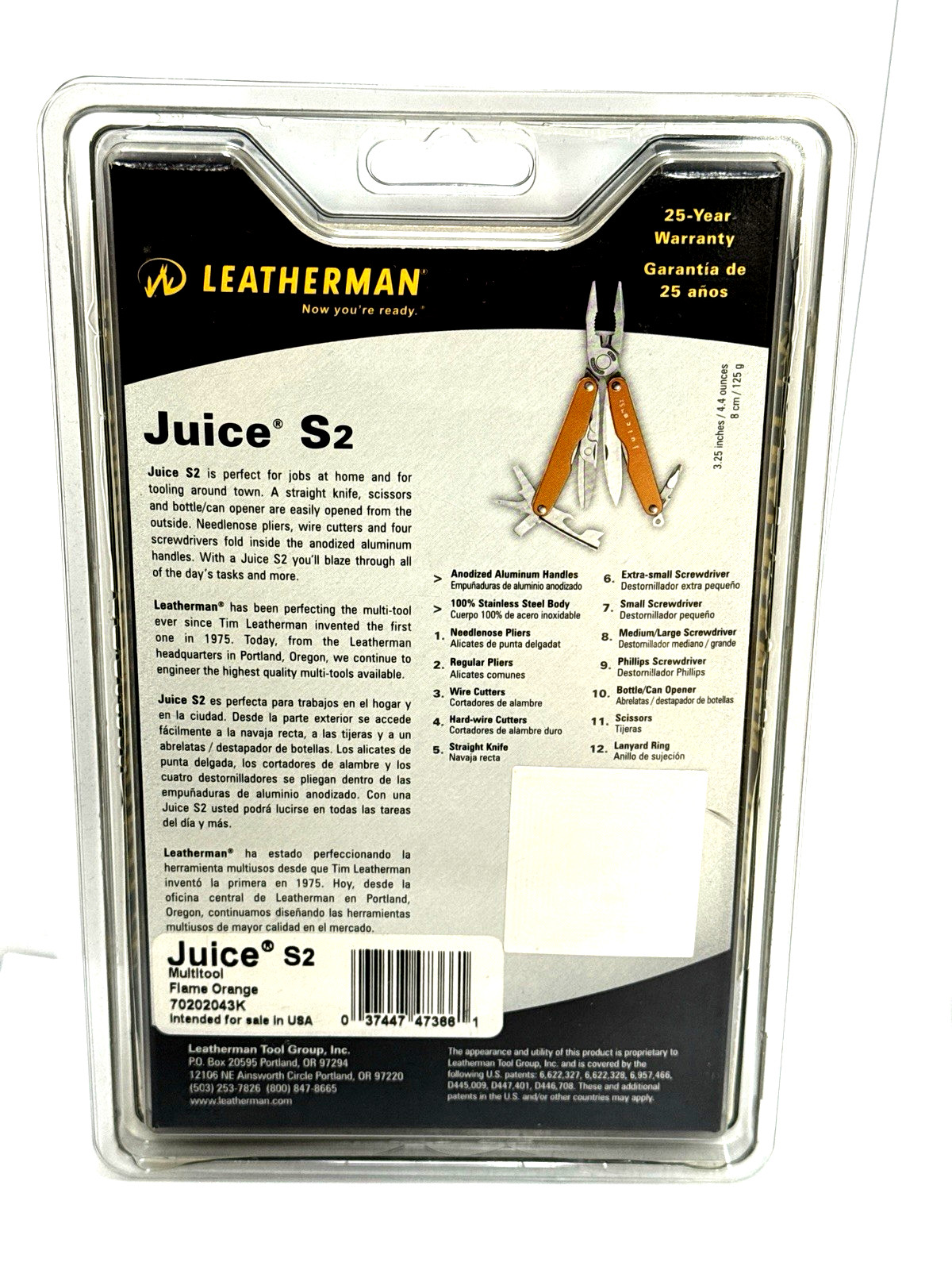 NOS Brand new Leatherman Juice s2 orange -New in Factory Sealed Clamshell