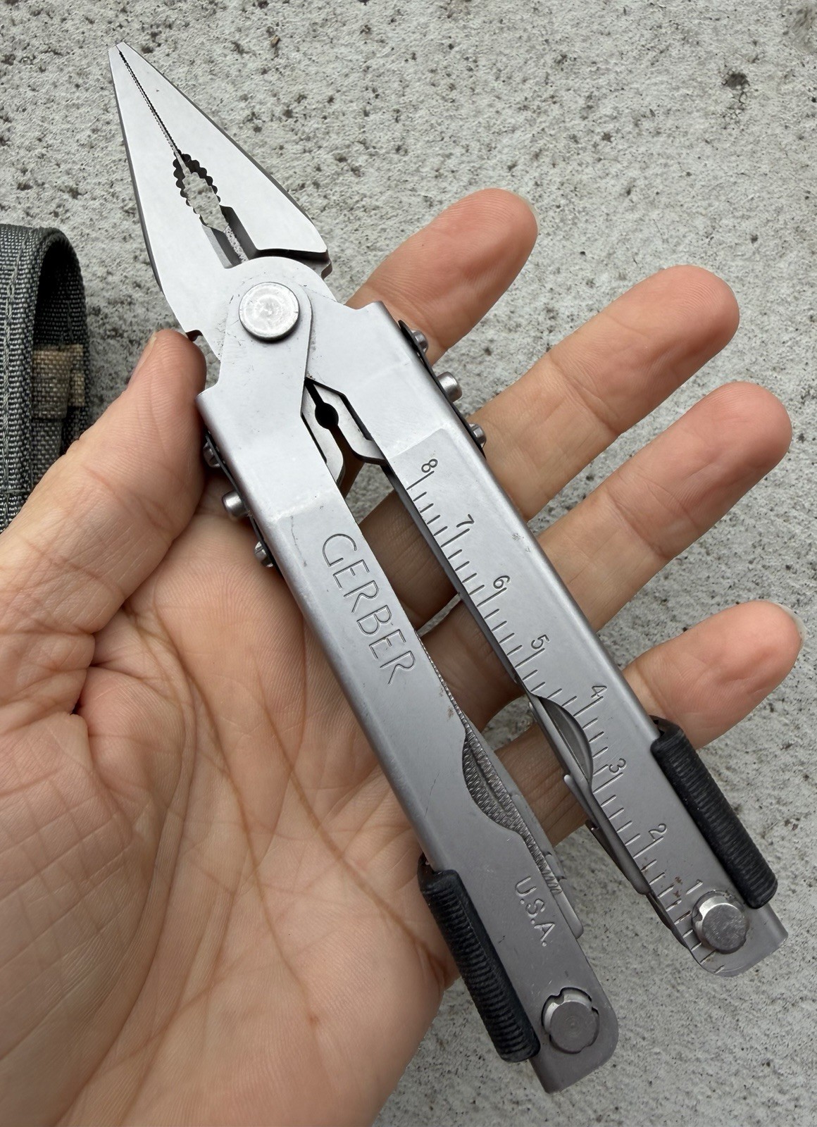GERBER MP600 USA SILVER MULTI TOOL, KNIFE, PLIER, W/SHEATH, EXCELLENT!